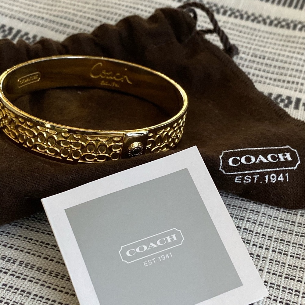 Vintage Coach Signature C Bangle- Goldtone